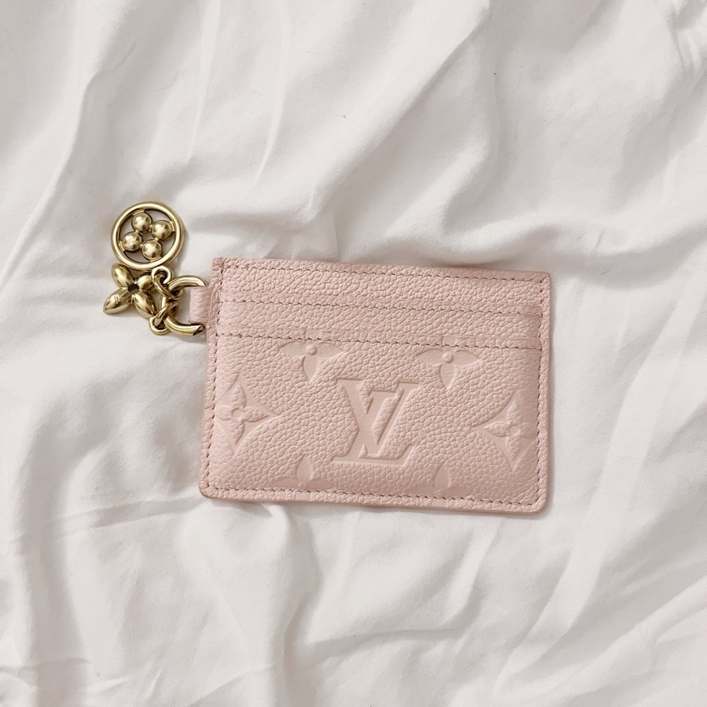 Authentic Louis Vuitton LV Charms Card Holder Wallet Pink Opale